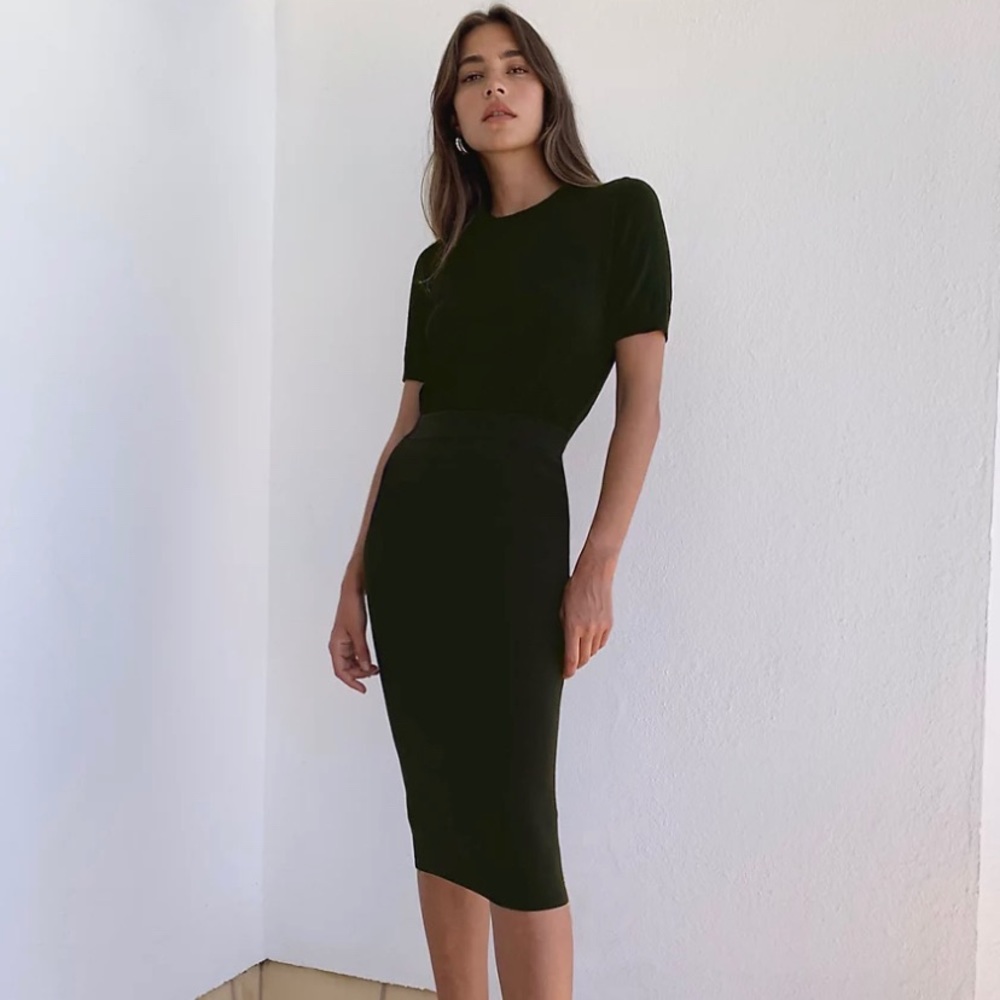 Aritzia Babaton Sculpt Knit Tube Skirt - Black XXS